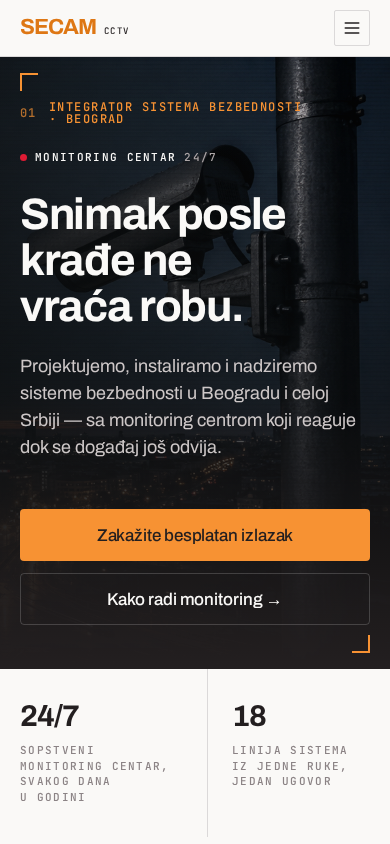 Mobilni snimak početnog viewporta: Gotov demo, početna